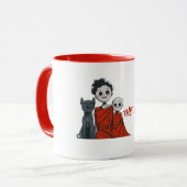 モンスターママ、キッド、ドッグ マグカップ (正面左)