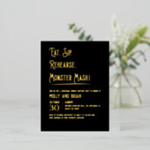 モンスターマ結婚ッシュのリハーサル 箔招待状ポストカード (立ち正面)