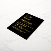 モンスターマ結婚ッシュのリハーサル 箔招待状ポストカード (回転した状態)