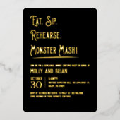 モンスターマ結婚ッシュのリハーサル 箔招待状 (正面)