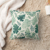 モンスタームード – トロピカルリーフ装飾用クッション クッション (ブランケット)