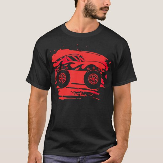 モンスターモータースポーツモーターカーモンスターバー Tシャツ (正面)