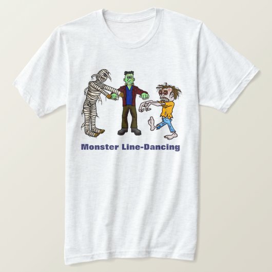 モンスターライン踊り面白いハロウィーンTシャツ Tシャツ (デザイン正面)