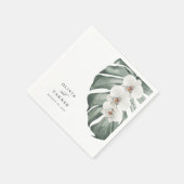 モンスターラトロピカルズの白い結婚蘭 スタンダードカクテルナプキン (角)