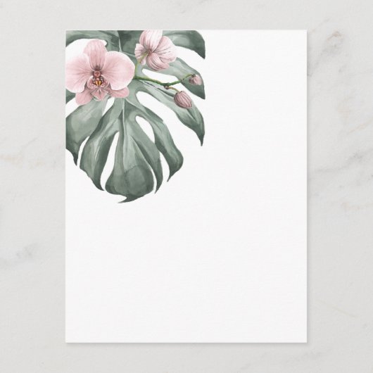 モンスターラトロピカルズ結婚詳細のピンクの蘭 エンクロージャーカード (裏面)