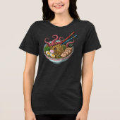 モンスターラーメン – 怖い可愛い日本のスタイル トライブレンドTシャツ (正面)