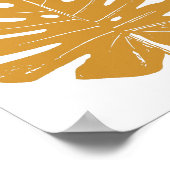 モンスターリーフ自然スケッチインマスタードイエロー ポスター (角)