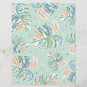 モンスターリーフ – ターコイズ、緑、スクラップブック紙 (裏面)