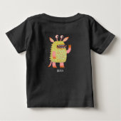 モンスタールフス名前をカスタムする ベビーTシャツ (裏面)
