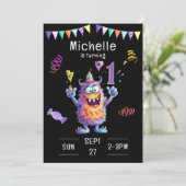 モンスターワンイヤー誕生日招待状 招待状 (スタンド正面)