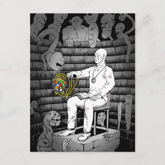 モンスター付きキューブ魔法 ポストカード (正面)