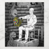 モンスター付きキューブ魔法 ワインラベル (シングルラベル)