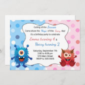 モンスター子供の誕生日招待状 招待状 (正面/裏面)