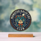 モンスター怪獣猫ネコグラフィックTシャツアート - モンスター怪獣 アクリルサイン (ニュートラル)