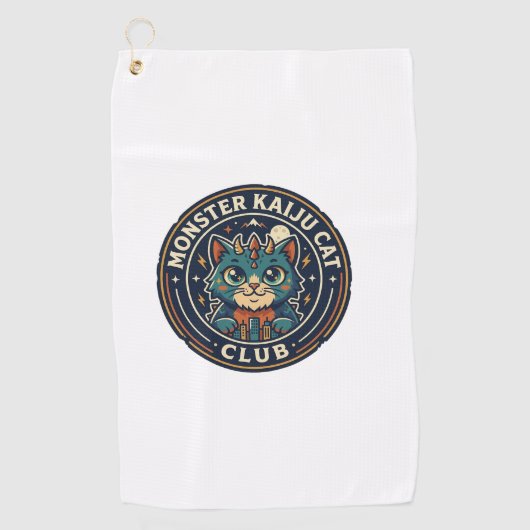 モンスター怪獣猫ネコグラフィックTシャツアート - モンスター怪獣 ゴルフタオル (正面)
