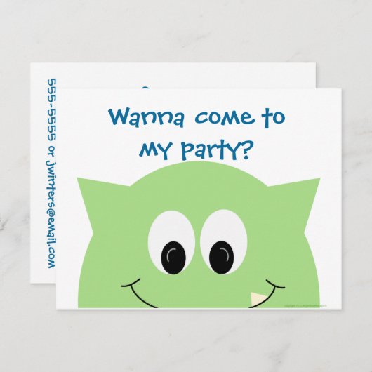 モンスター招待状 4.25x5.25 招待状 (正面/裏面)