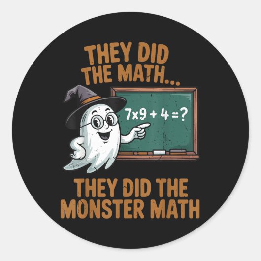 モンスター数学教師のハロウィンコスチューム Pr ラウンドシール (正面)