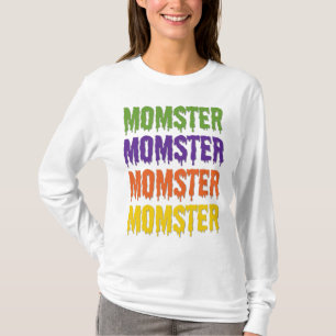 モンスター母のドリッピングフォントを使ったハロウィンの汎用コスチューム Tシャツ