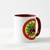 モンスター立ち入り禁止の看板 マグカップ (正面右)