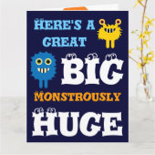 モンスター素晴らしく大きく巨大な8つx 11のハッピーバースデーカード カード (黄色い花)