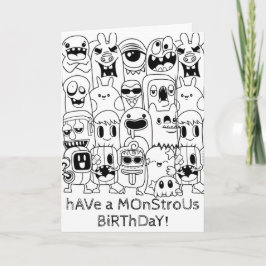モンスター誕生日おめでとうらくがきカード カード