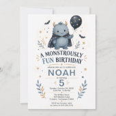 モンスター誕生日おめでとう5歳 招待状 (正面)