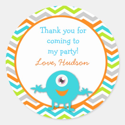 モンスター誕生日シール ラウンドシール (正面)