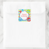 モンスター誕生日フェイスステッカー スクエアシール (バッグ)