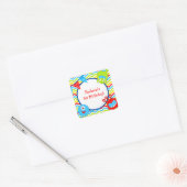 モンスター誕生日フェイスステッカー スクエアシール (封筒)