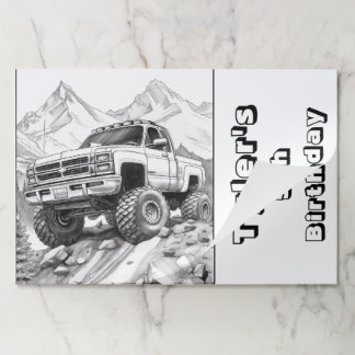 モンスター誕生日ランチョンマットカラーリングティア遠くにパッド ペーパーパッド