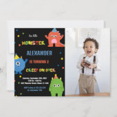 モンスター誕生日招待状と写真 招待状 (正面)