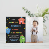 モンスター誕生日招待状と写真 招待状 (スタンド正面)