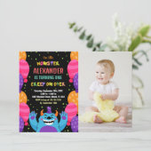 モンスター誕生日招待状カラーバルーン写真 招待状 (スタンド正面)