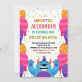 モンスター誕生日招待状カラーバルーン 招待状 (正面)