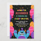 モンスター誕生日招待状カラーバルーン 招待状 (正面)