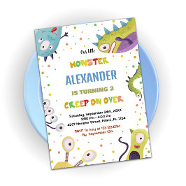 モンスター誕生日招待状ダークグリーン 招待状