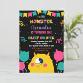 モンスター誕生日招待状バルーンのフラグ 招待状 (スタンド正面)