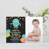 モンスター誕生日招待状バルーン写真 招待状 (スタンド正面)