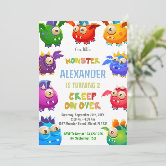 モンスター誕生日招待状フライアモンスターズ 招待状 (スタンド正面)