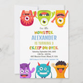 モンスター誕生日招待状モンスタワンアイ 招待状 (正面)