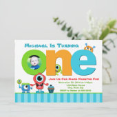 モンスター誕生日招待状モンスター1歳の誕生日 招待状 (スタンド正面)