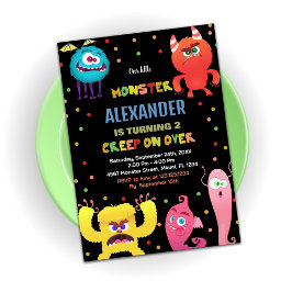 モンスター誕生日招待状レッドブルー 招待状