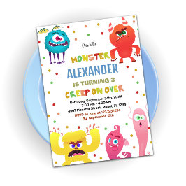 モンスター誕生日招待状レッド 招待状