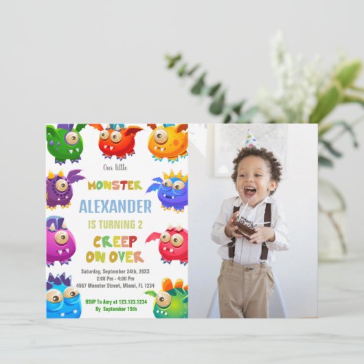 モンスター誕生日招待状、フライアモンスターズ写真 招待状 (スタンド正面)