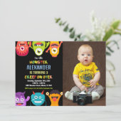 モンスター誕生日招待状、モンスターワンフォト 招待状 (スタンド正面)