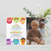 モンスター誕生日招待状、モンスターワンフォト 招待状 (スタンド正面)