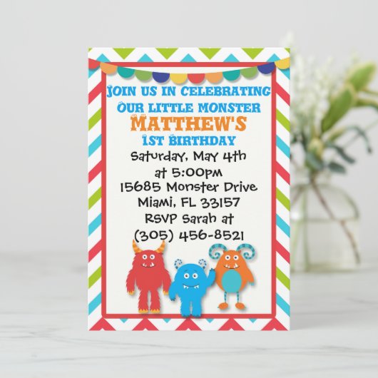 モンスター誕生日招待状 招待状 (スタンド正面)