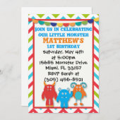 モンスター誕生日招待状 招待状 (正面/裏面)