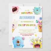 モンスター誕生日招待状 招待状 (正面)