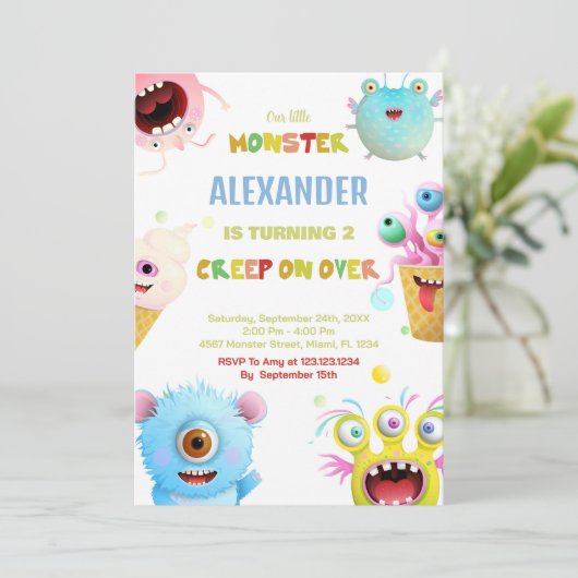 モンスター誕生日招待状 招待状 (スタンド正面)
